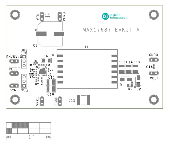 Mechanical Drawing - Analog Devices / Maxim Integrated MAX17687 Evaluation Kit